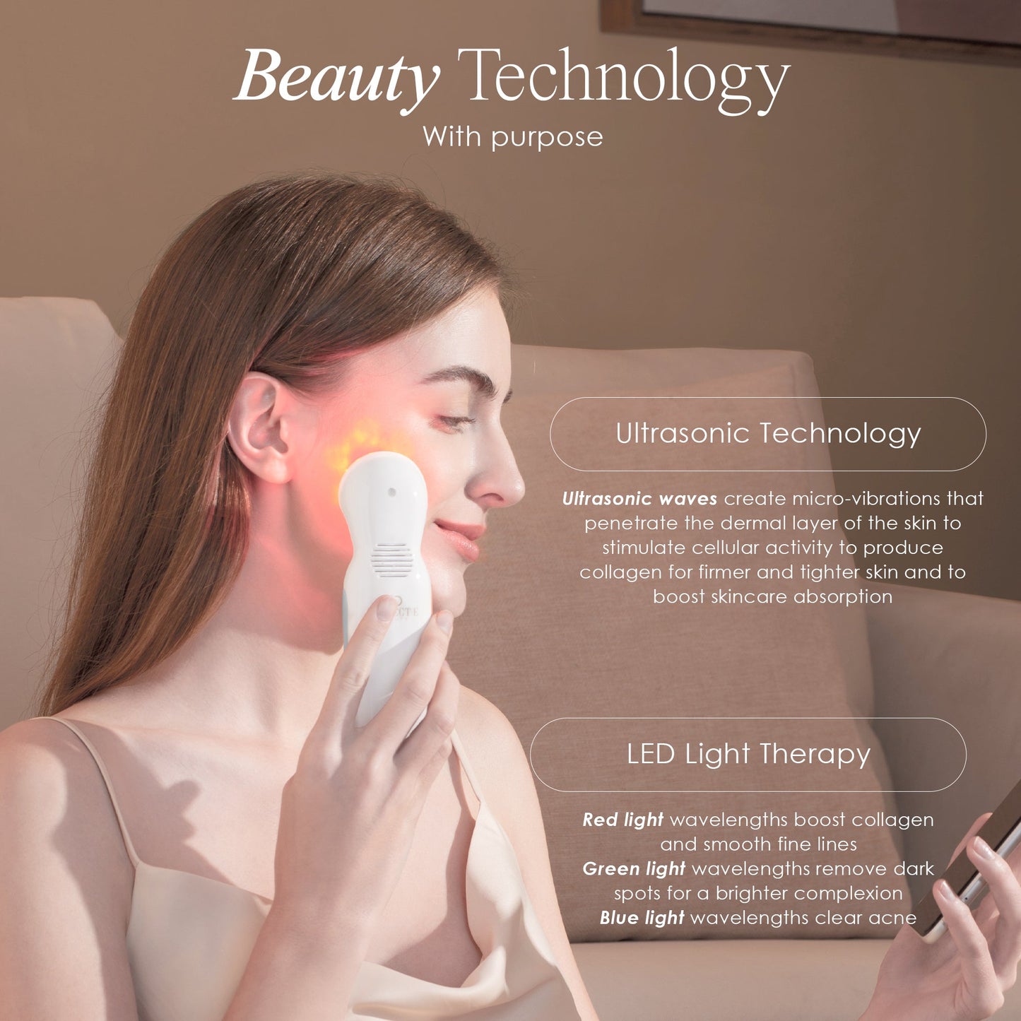 SkinSonic LED Ultrasonic Wand